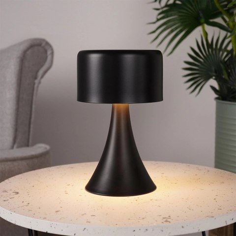 Lampka Nocna LED Metalowa Czarna Bezprzewodowa Stołowa Solidna VILDE 20,5cm