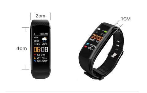 Smartwatch GIEWONT Czarno Różowy 2 Paski GW200-4