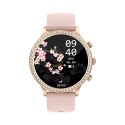 Smartwatch Damski VELTORI VT310-1 Złota Bransoleta + Różowy Pasek Silikonowy