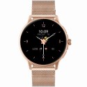 Smartwatch Damski GRAVITY GT12-4 Czarny Pasek Silikonowy + Bransoleta Różowe Złoto
