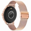Smartwatch Damski GRAVITY GT12-5 Szary Pasek Silikonowy + Bransoleta Różowe Złoto