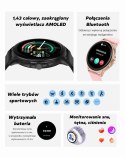 Smartwatch Damski GRAVITY GT12-6 Fioletowy Pasek Silikonowy + Srebrna Bransoleta