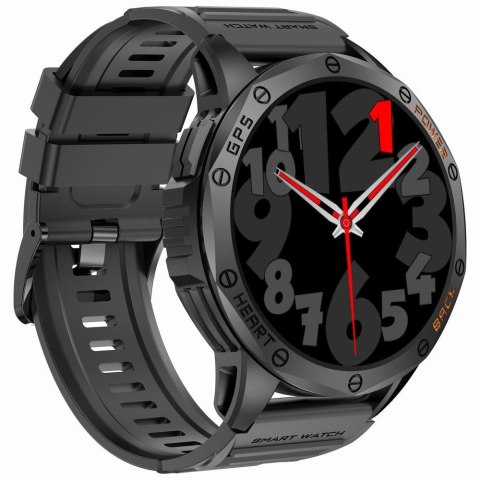 Smartwatch Męski GRAVITY GPS GT24-3 Czarny Pasek Silikonowy + Pomarańczowy Pasek Silikonowy