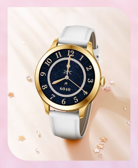 Smartwatch Gravity Biało Złoty 2 Paski GT25-2 PRO