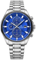 Zegarek Męski Giewont Chronograph Sapphire Srebrno Niebieski GW7290-B3