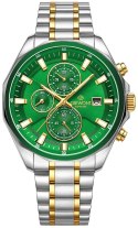 Zegarek Męski Giewont Chronograph Sapphire Srebrno Zielony GW7290-B7
